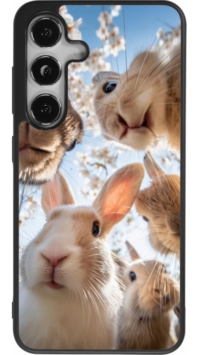 Coque Samsung Galaxy S24 - Silicone rigide noir Easter 2026 Rabbits