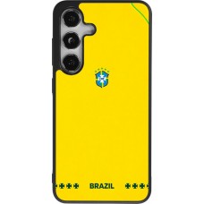 Coque Samsung Galaxy S24 - Silicone rigide noir Maillot de football Bresil 2026 personnalisable