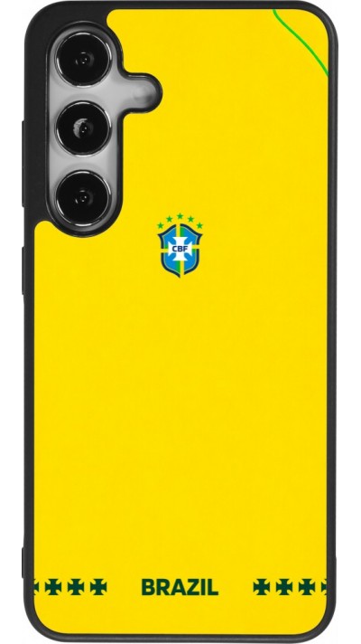 Coque Samsung Galaxy S24 - Silicone rigide noir Maillot de football Bresil 2026 personnalisable