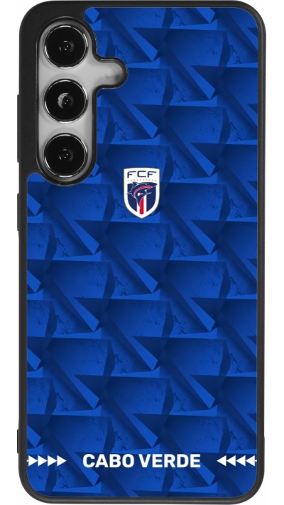 Coque Samsung Galaxy S24 - Silicone rigide noir Maillot de football Cap-Vert 2026 personnalisable