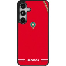 Coque Samsung Galaxy S24 - Silicone rigide noir Maillot de football Maroc 2026 personnalisable