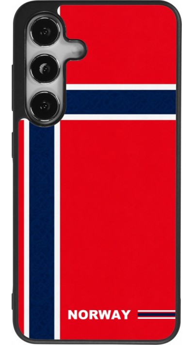 Coque Samsung Galaxy S24 - Silicone rigide noir Maillot de football Norvège 2026 personnalisable