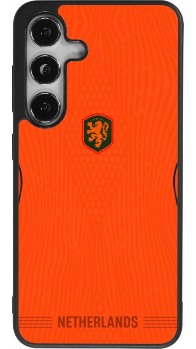 Coque Samsung Galaxy S24 - Silicone rigide noir Maillot de football Pays-Bas 2026 personnalisable