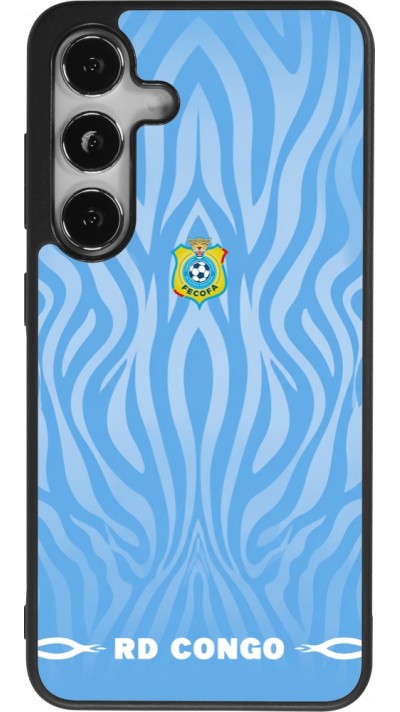 Coque Samsung Galaxy S24 - Silicone rigide noir Maillot de football RD Congo 2026 personnalisable