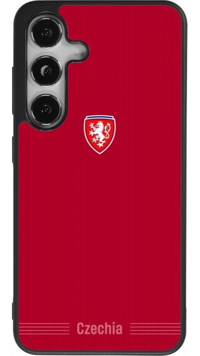 Coque Samsung Galaxy S24 - Silicone rigide noir Maillot de football Répuplique Tchèque 2026 personnalisable