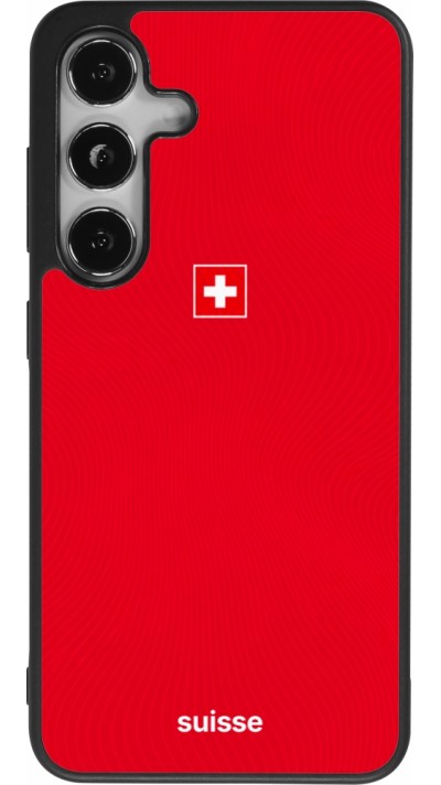 Coque Samsung Galaxy S24 - Silicone rigide noir Maillot de football Suisse 2026 personnalisable