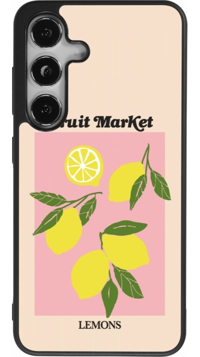Coque Samsung Galaxy S24 - Silicone rigide noir Fruit market lemons 2026
