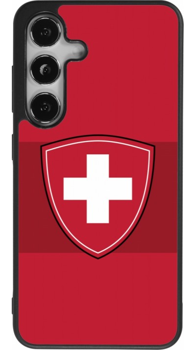 Coque Samsung Galaxy S24 - Silicone rigide noir Hockey World Championship Ecusson Suisse