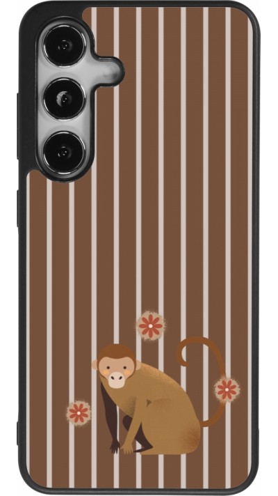 Samsung Galaxy S24 Case Hülle - Silikon schwarz Monkey with stripes