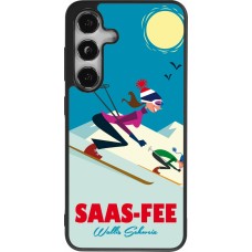 Coque Samsung Galaxy S24 - Silicone rigide noir Saas-Fee Ski Downhill