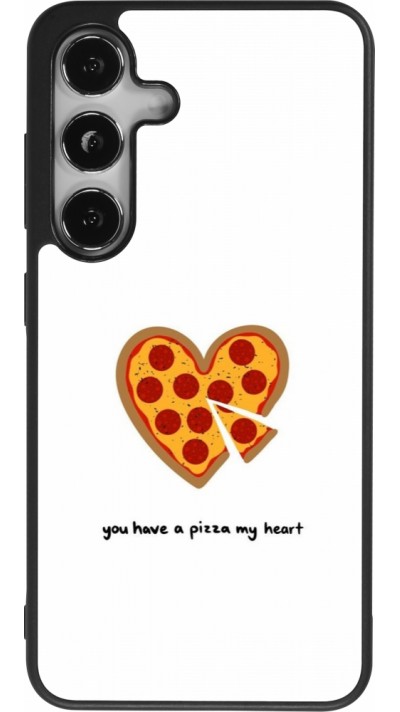 Coque Samsung Galaxy S24 - Silicone rigide noir Saint Valentines Day 26 You have my pizza heart