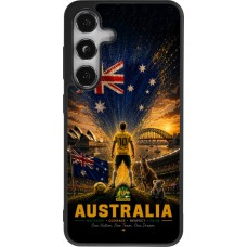 Coque Samsung Galaxy S24 - Silicone rigide noir Football Australie splash 2026