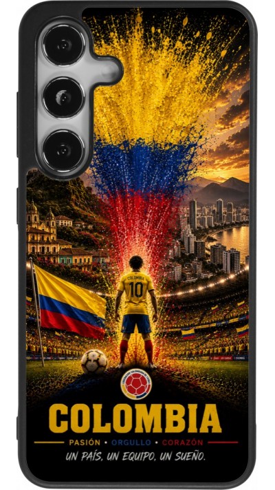 Coque Samsung Galaxy S24 - Silicone rigide noir Football Colombie splash 2026