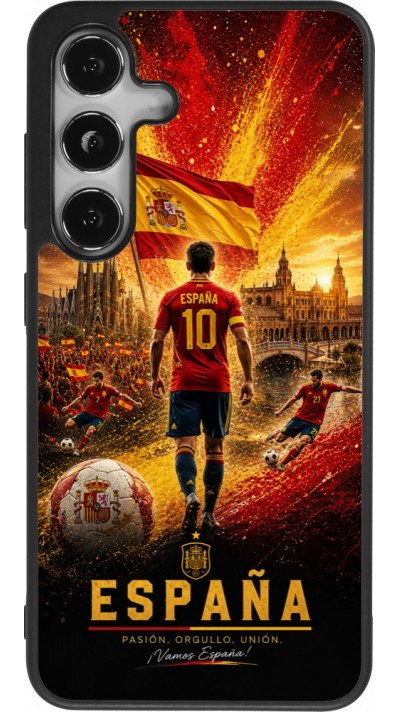 Coque Samsung Galaxy S24 - Silicone rigide noir Football Espagne splash 2026