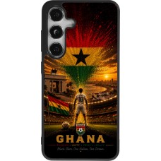 Coque Samsung Galaxy S24 - Silicone rigide noir Football Ghana splash 2026