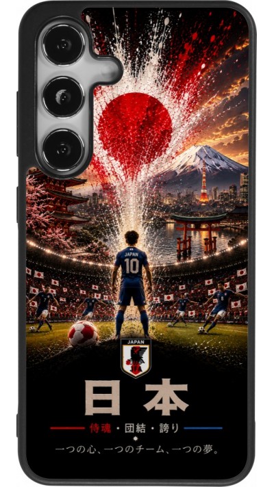 Coque Samsung Galaxy S24 - Silicone rigide noir Football Japon splash 2026