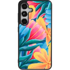 Coque Samsung Galaxy S24 - Silicone rigide noir Spring 23 colorful flowers