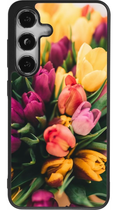 Coque Samsung Galaxy S24 - Silicone rigide noir Bouquet of tulips 2026