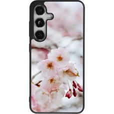 Coque Samsung Galaxy S24 - Silicone rigide noir Cherry tree 2026