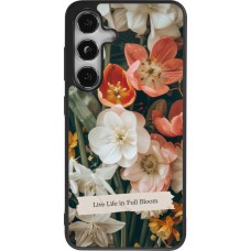 Coque Samsung Galaxy S24 - Silicone rigide noir Full Bloom 2026