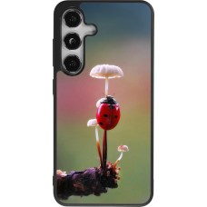 Coque Samsung Galaxy S24 - Silicone rigide noir Ladybird on a mushroom 2026