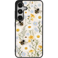 Coque Samsung Galaxy S24 - Silicone rigide noir Pattern bees 2026