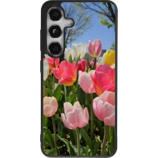 Coque Samsung Galaxy S24 - Silicone rigide noir Tulips 2026