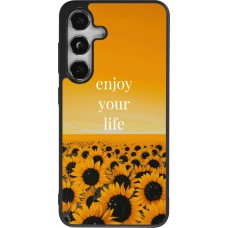 Coque Samsung Galaxy S24 - Silicone rigide noir Summer 2026 Enjoy your life