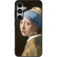 Coque Samsung Galaxy S24 - Silicone rigide noir Tableau art - La Jeune fille à la perle - Johannes Vermeer