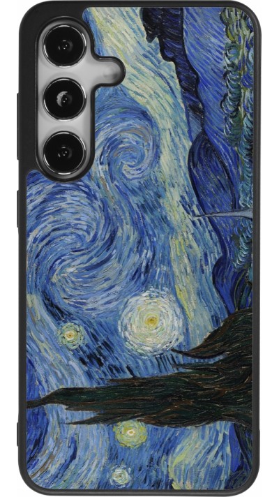Coque Samsung Galaxy S24 - Silicone rigide noir Tableau art - La Nuit étoilée - Van Gogh