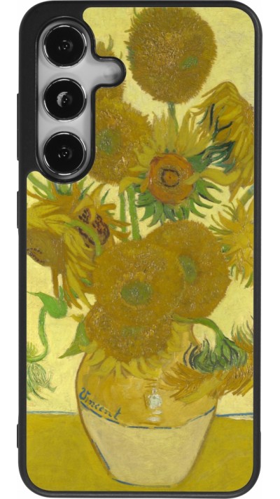 Coque Samsung Galaxy S24 - Silicone rigide noir Tableau art - Les Tournesols - Van Gogh