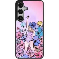 Coque Samsung Galaxy S24 - Silicone rigide noir Taylor Swift Sketch - Pink
