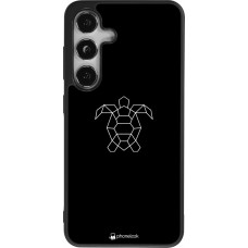 Coque Samsung Galaxy S24 - Silicone rigide noir Turtles lines on black