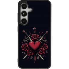 Coque Samsung Galaxy S24 - Silicone rigide noir Valentine 2024 gothic love