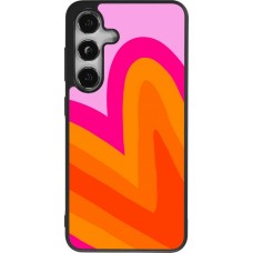 Coque Samsung Galaxy S24 - Silicone rigide noir Valentine 2024 heart gradient
