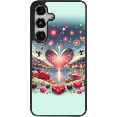 Coque Samsung Galaxy S24 - Silicone rigide noir Valentine 2025 Chic