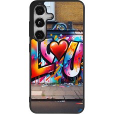 Coque Samsung Galaxy S24 - Silicone rigide noir Valentine 2025 Love U Tag
