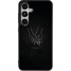 Coque Samsung Galaxy S24 - Silicone rigide noir Valentine 2023 hands forever