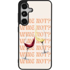 Coque Samsung Galaxy S24 - Silicone rigide noir Wine not
