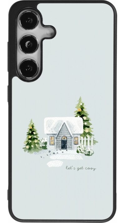 Coque Samsung Galaxy S24 - Silicone rigide noir Winter 25 Cosy House