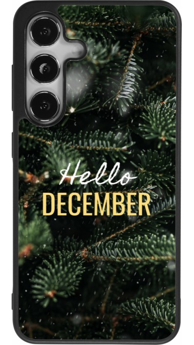 Coque Samsung Galaxy S24 - Silicone rigide noir Winter 25 Winter hello december