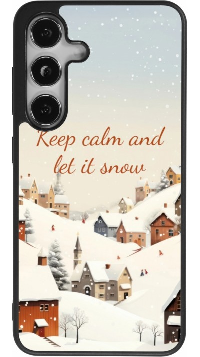 Coque Samsung Galaxy S24 - Silicone rigide noir Winter 25 Winter Keep calm and let it snow