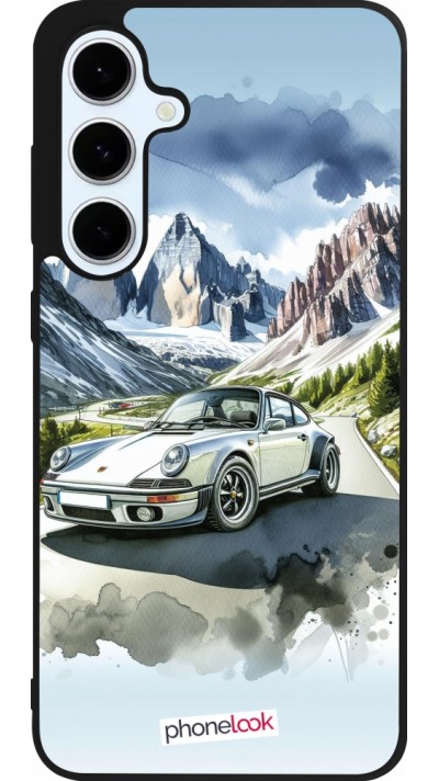 Coque Samsung Galaxy S24 FE - Silicone rigide noir Porsche 911 Mountain Watercolor Coque Samsung Galaxy S24 FE - Silicone rigide noir Porsche 911 Mountain Watercolor