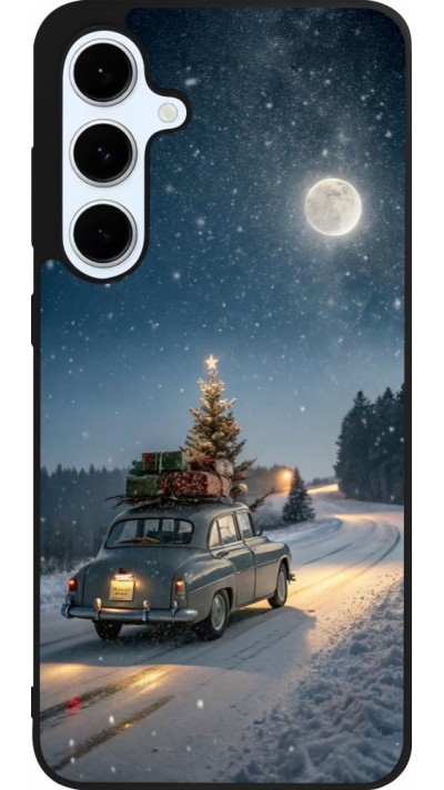 Coque Samsung Galaxy S24 FE - Silicone rigide noir Christmas 25 Car with Tree Xmas