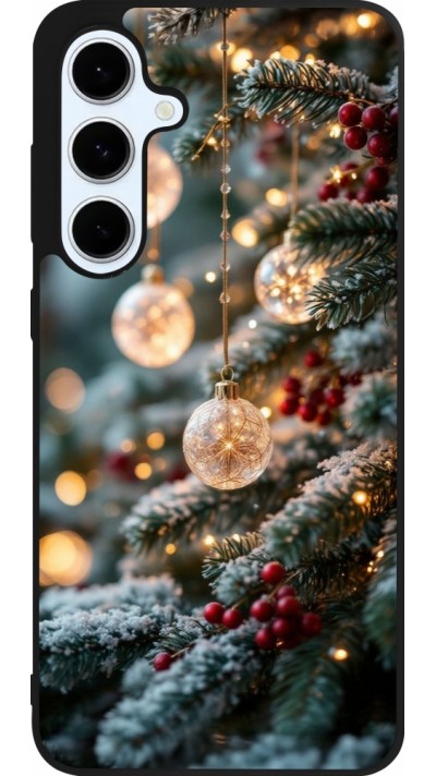 Coque Samsung Galaxy S24 FE - Silicone rigide noir Christmas 25 Xmas Decorated Tree