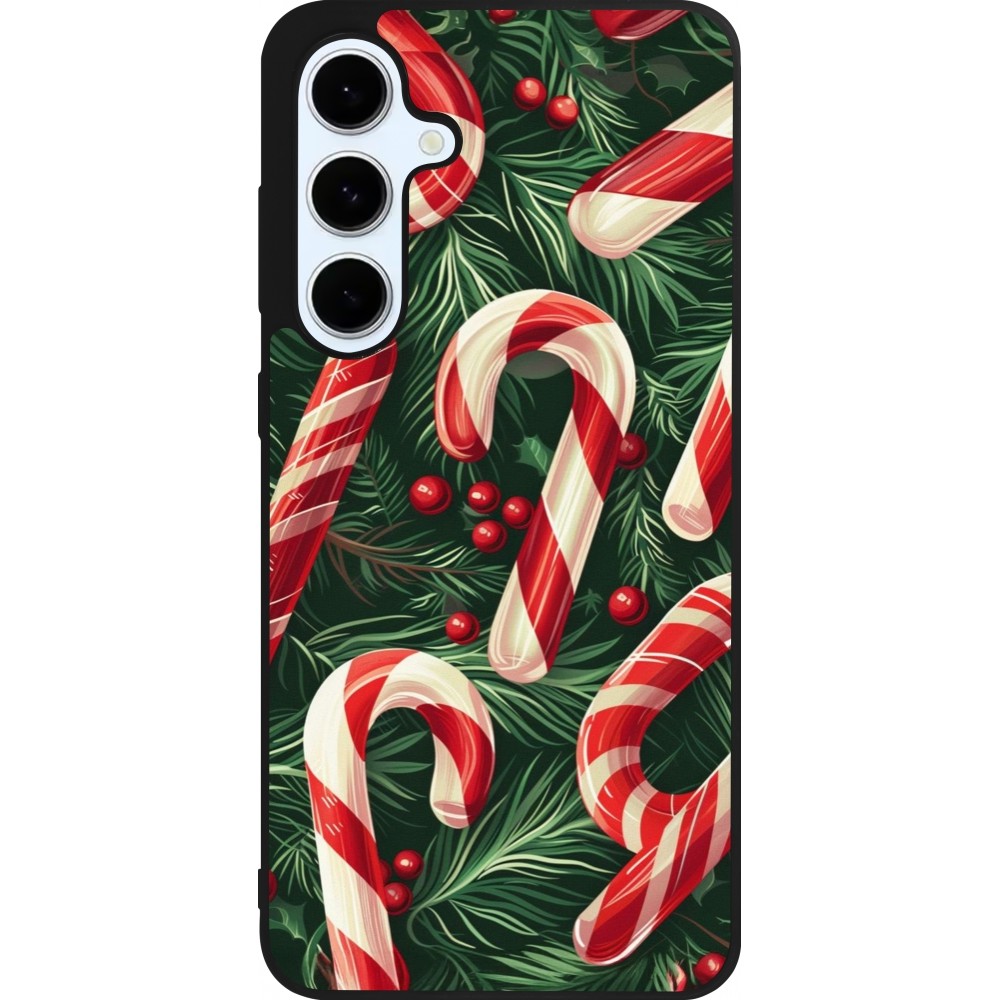Coque Samsung Galaxy S24 FE - Silicone rigide noir Christmas 25 Xmas Stick