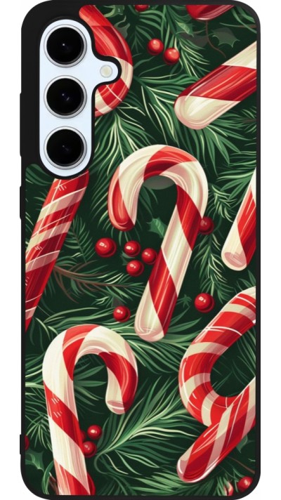 Coque Samsung Galaxy S24 FE - Silicone rigide noir Christmas 25 Xmas Stick