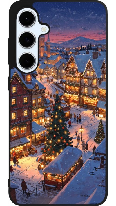 Coque Samsung Galaxy S24 FE - Silicone rigide noir Christmas 25 Xmas Village
