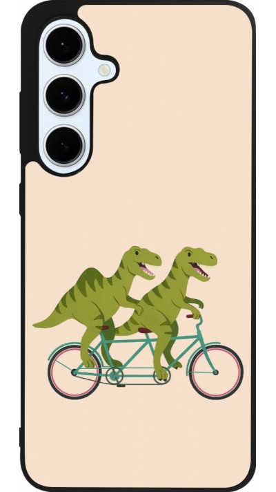 Coque Samsung Galaxy S24 FE - Silicone rigide noir Dinosaurs on bikes 2026