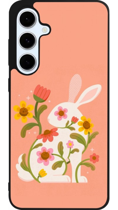 Coque Samsung Galaxy S24 FE - Silicone rigide noir Easter 2026 Rabbit collage